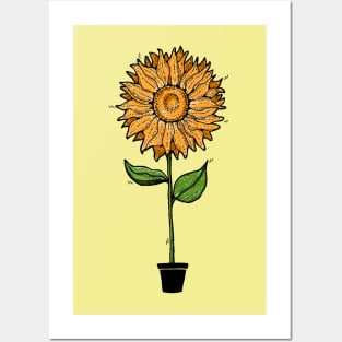 Cute Sunflower Plant Posters and Art